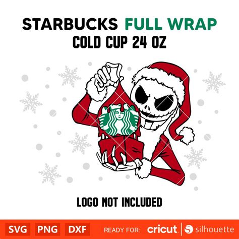 Spooky Christmas Jack Full Wrap Svg Starbucks Svg Coffee Ring Svg