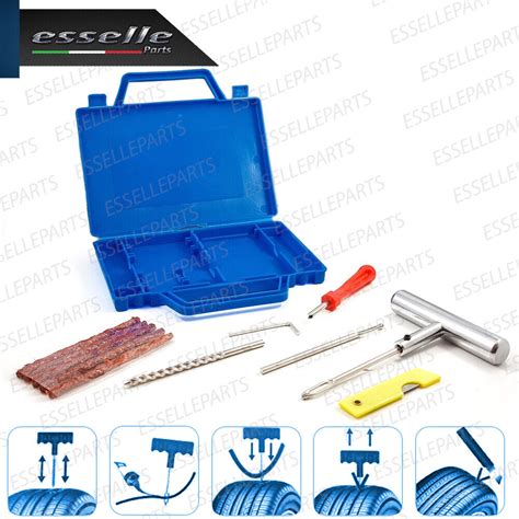 Kit Ripara Gomme Foratura Auto Moto Camper Riparazione Per Pneumatici