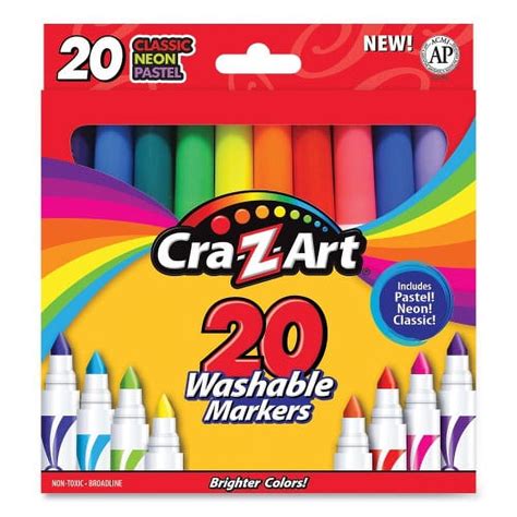 Cra Z Art Washable Markers Broad Bullet Tip Assorted Classicneon