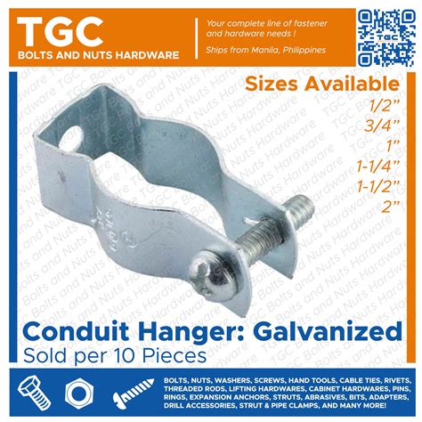 10SETS Conduit Hanger 1 2 3 4 1 1 1 4 1 1 2 2 With Bolt And