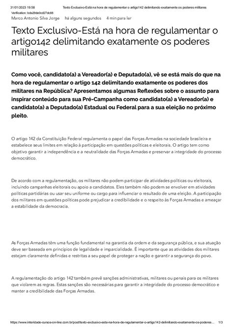 Calam O Texto Exclusivo Est Na Hora De Regulamentar O Artigo