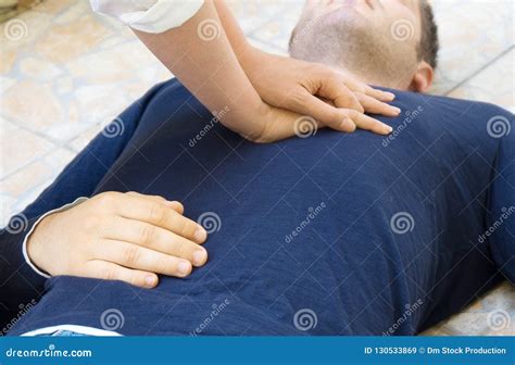 Cardiopulmonary Resuscitation Stock Image Image Of Massage Lying