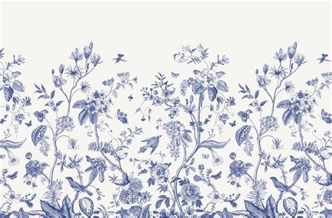 Bloom Chinoiserie Inspired B W A Decorative Illustration By Olga