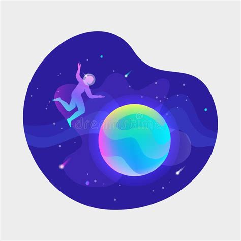 Astronauta Que Flota En El Espacio Abierto K Ilustración Del Vector Ilustración De Vector