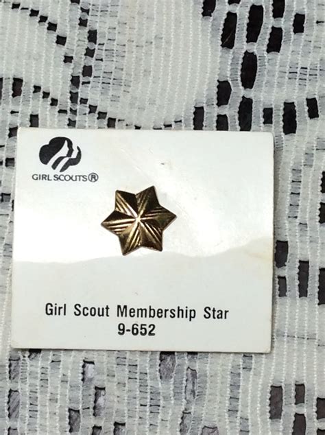 Vintage Girl Scout Membership Star Pin Etsy Uk