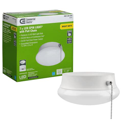 Commercial Electric Spin Light In Led Flush Mount Ceiling Light With