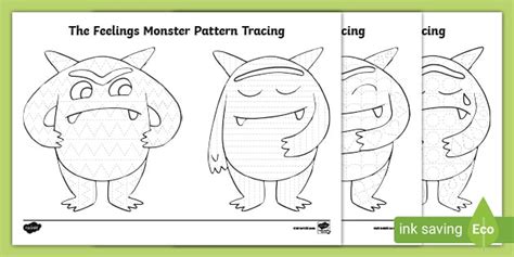 The Feelings Monster Pattern Tracing Activity Teacher Made