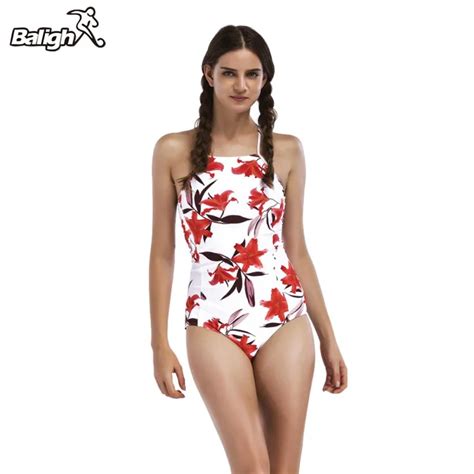 Womens Printed Athletic One Piece Swimsuit Sports Swimwear Training