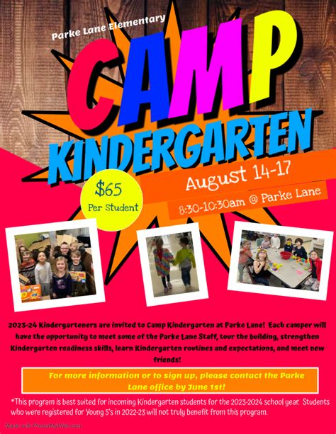 Camp Kindergarten Parke Lane Elementary