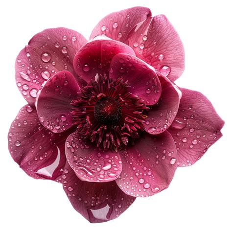 Romantic Single Flower With Dew Drops 51989723 Png