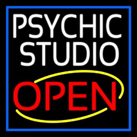 Custom White Psychic Studio Red Open Blue Border Neon Sign Custom