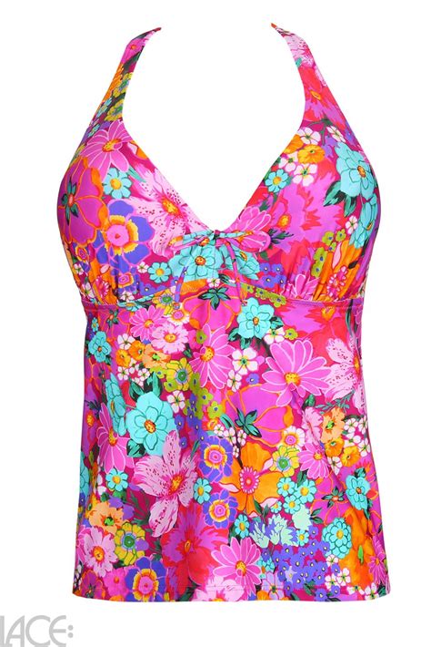 Primadonna Swim Najac Plunge Tankini Top D G Cup Floral Explosion