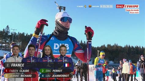 Le replay du relais mixte d Oberhof Biathlon Coupe du monde Vidéo