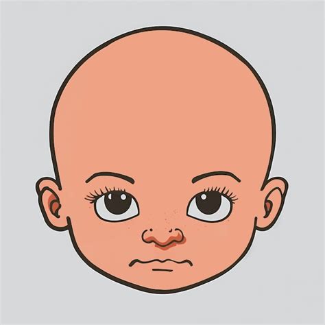 Premium Vector Cartoon Of Bald Kid Face Vector Illustration