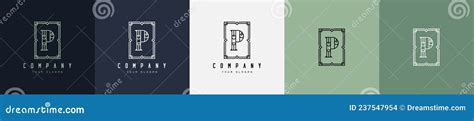 Luxury Alphabet Letter Frame Symbol Logo Template Stock Vector