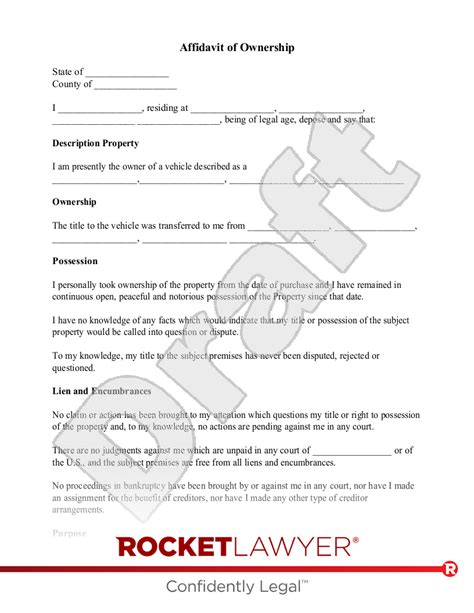 Certificate Of Ownership Template