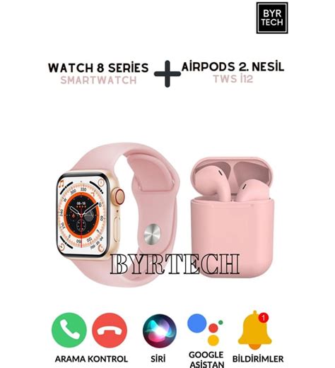 Watch 8 Series T800 Pro Max Akıllı Saat Airpods 2 Nesil Tws i12