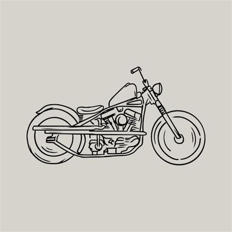 Premium Vector | Classic motorcycle chopper illustration hand draw