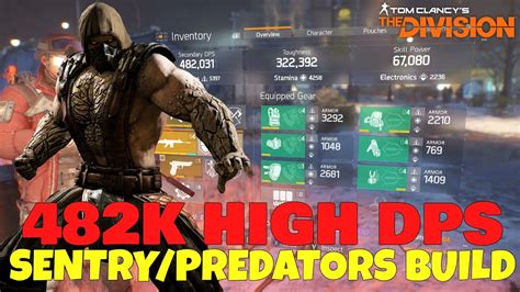 The Division K Dps Sentry Predators Mark Build Not Glass Cannon