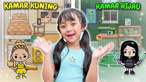 SAMANTHA DEKOR KAMAR KUNING VS HIJAU DI TOCA BOCA LIFE WORLD GAME