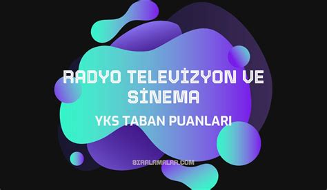 Radyo Televizyon ve Sinema Taban Puanları 2024 Sıralamalar