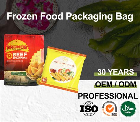 Custom Printed 3 Side Seal Frozen Empanada Samosas Fried Fish Packaging