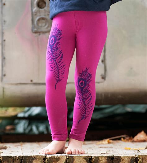 Peacock Feather Leggings Pink Leggings T For A Dancer Etsy