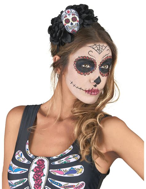 Serre T Te Cr Ne Multicolore Dia De Los Muertos Adulte Achat De