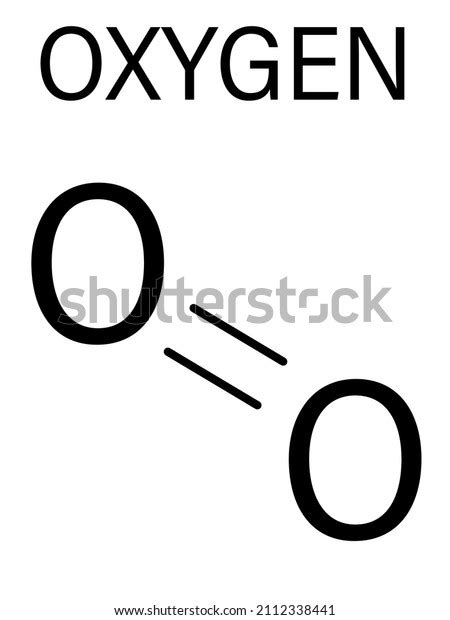 Elemental Oxygen O2 Molecule Skeletal Formula Stock Vector Royalty