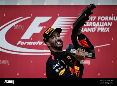 Race Winner Daniel Ricciardo Aus Red Bull Racing Celebrates On The