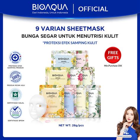 Jual BIOAQUA Sheet Mask Masker Wajah Flowers Series 28g Pcs Hydrating