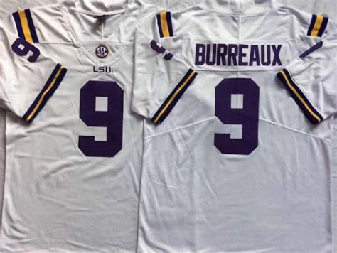 Mens Lsu_Tigers White #9 Burreaux College Football Jersey Medium - Walmart.com