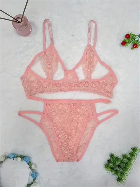 Plus Size Sexy Lingerie Set Womens Plus Floral Print Ring Linked