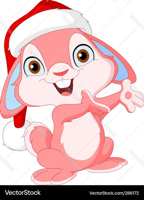 Christmas Cute Bunny Royalty Free Vector Image