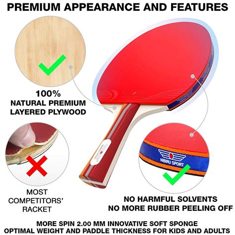 Ping Pong Paddle Set 4 Player Bundle 4 Ping Pong Paddles 8 Abs