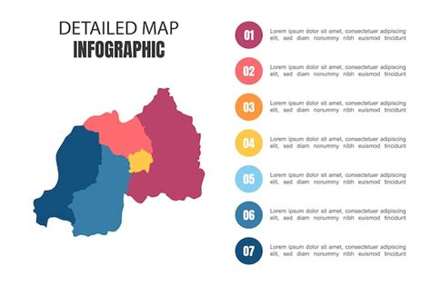 Infograf A De Mapa Detallado Moderno De Ruanda Vector Premium