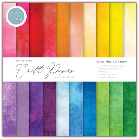 Craft Consortium Double Sided Paper Pad X Over The Rainbow