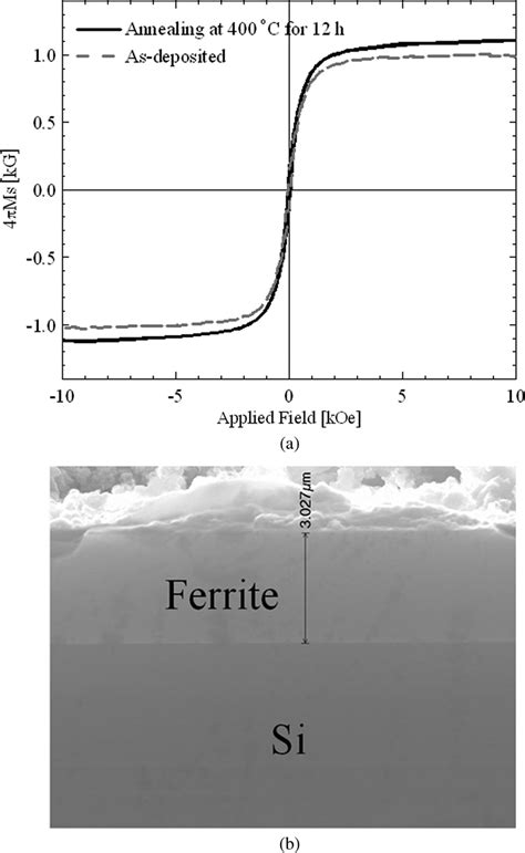 A Magnetic Hysteresis Loop And B Cross Sectional SEM Image Of