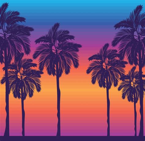 Beach Sunset Design 21379571 Vector Art At Vecteezy