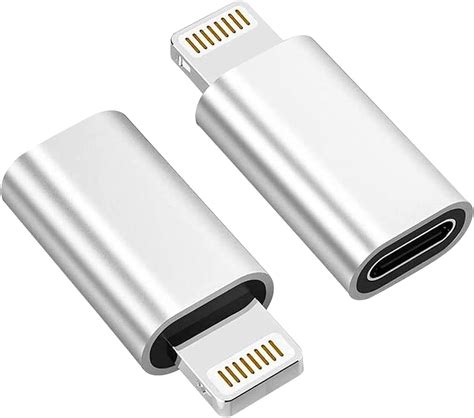 Pack Of 2 USB C Female To Lightning Male Adapter Support Charging