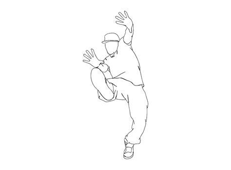 Premium Vector Hip Hop Dancer Single Line Art Drawing Continues Line