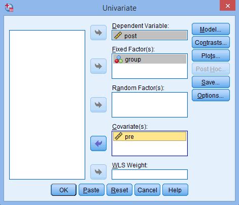 How to perform a one-way ANCOVA in SPSS Statistics | Laerd Statistics