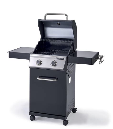 Barbecue au gaz 130 x 55 x 114 cm NATERIAL Kenton 2 brûleurs noir