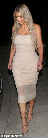 Kim Kardashian Sizzles In A Skintight Nude Dress In LA Daily Mail Online
