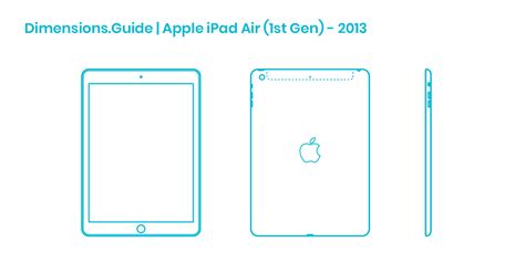 Apple iPad Air (1st Gen) - 2013 Dimensions & Drawings | Dimensions.Guide