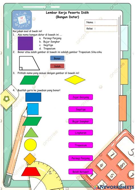 Lkpd Bangun Datar Interactive Worksheet For 3 Live Worksheets