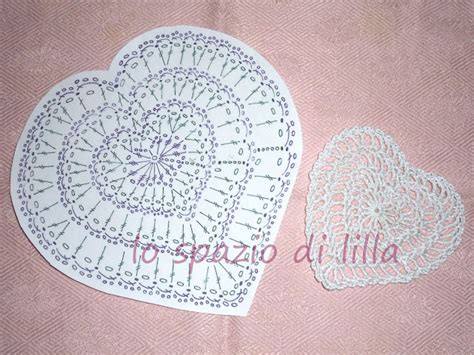 Lo Spazio Di Lilla Cuore Crochet Con Schema Crochet Heart With Diagram