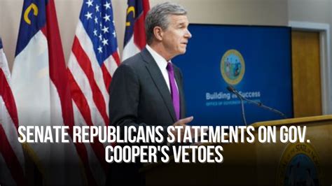 Senate Republicans Statements On Gov Coopers Vetoes — Nc Political News