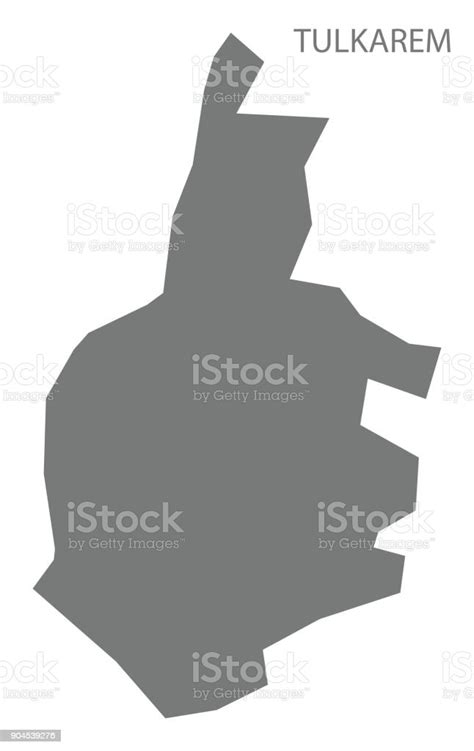 Tulkarem Map Of Palestine Grey Illustration Silhouette Shape Stock Illustration - Download Image ...