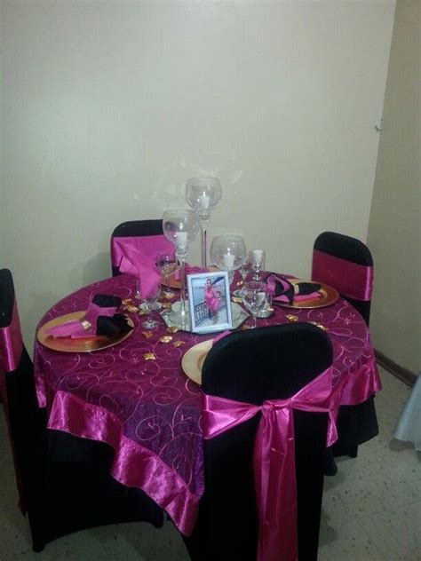 Tablescape Gold Pink And Black Pink Black Tablescapes Formal Gold Decor Preppy